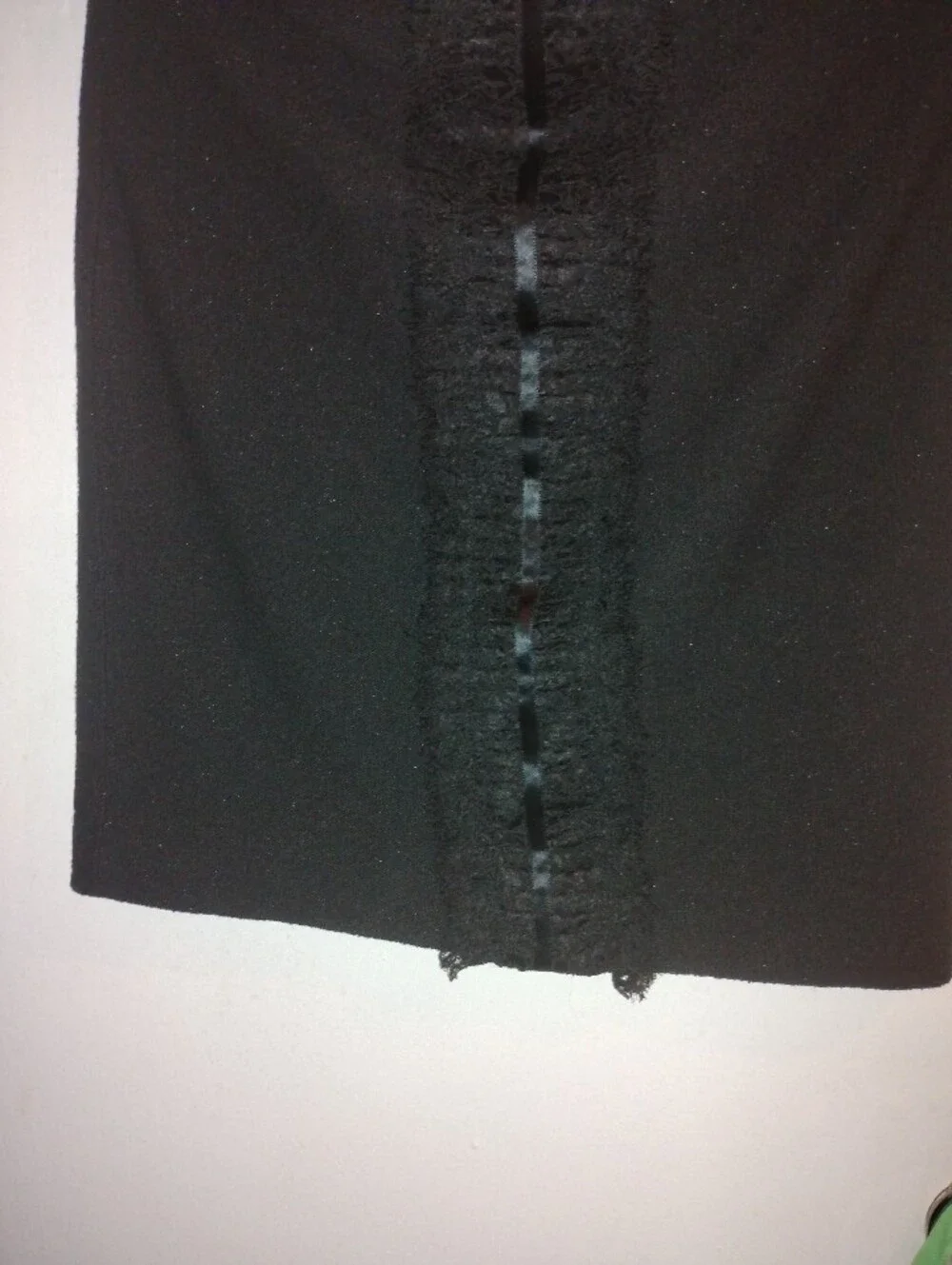 Rare Stunning St John Couture 8/6 Black Tweed Boucle Ribbon Buttons Skirt Suit